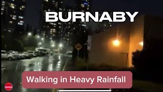 🇨🇦4KBurnaby Street Christmas Walking Tour in Big Heavy Rainfall 🌧️BCCANADA 🇨🇦🎄 [upl. by Hannad]