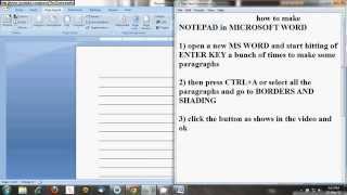 how to make notepad in Microsoft Word [upl. by Jerrine]