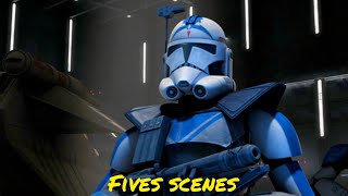 All clone trooper Fives scenes  The Clone Wars [upl. by Aidualc627]