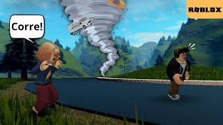 Fuja dos TORNADOS GIGANTES 😱🌪️🏃 Backpacking Roblox Gameplay 🎮 [upl. by Llemart354]