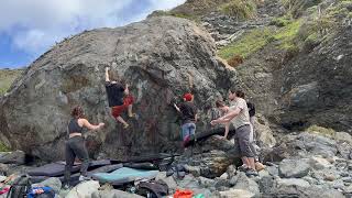 Central Scrutinizer Variation V4  Tall Beta Bay Area bouldering Pfiff [upl. by Haskins227]