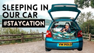 HOW TO SLEEP IN A TINY CAR  Stealth car camping in the UK [upl. by Adok365]