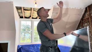 How to fix insulated plasterboard and plastering a very old cottage [upl. by Toscano]