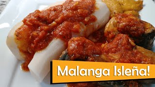 Malanga Recipe with Spanish Tomato Garlic Sauce AKA Yautia Isleña Coco Taro or Eddo Root [upl. by Berey844]