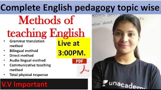 Methods of Teaching English  English PedagogyCTET2020 [upl. by Lingwood]