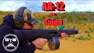 AA12 vs Saiga 12  FULL AUTO SHOTGUNS [upl. by Aeslek704]