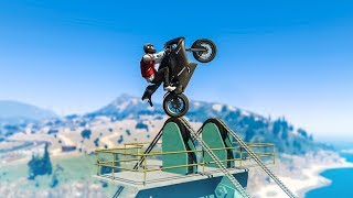 LUCKIEST STUNT LANDING EVER  GTA 5 Stunts amp Fails [upl. by Badger]