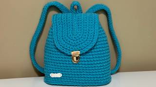 PASO A PASO PARA TEJER MOCHILA DE TRAPILLO A CROCHET [upl. by Ardnuhsor]