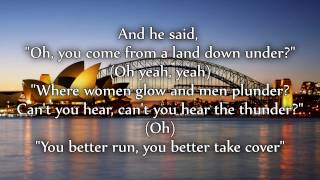 Men At Work  A Land Down Under   lyrics [upl. by Targett]