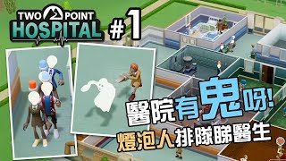 1 醫院幽靈事件 燈泡人排隊睇醫生《雙點醫院 Two Point Hospital》中文字幕 [upl. by Hayyim]