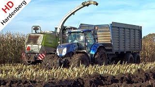 Harvesting Mais In The Mud  New Holland T7270 Blue Power  Claas Jaguar  Modderen  Berkhof [upl. by Matthew]