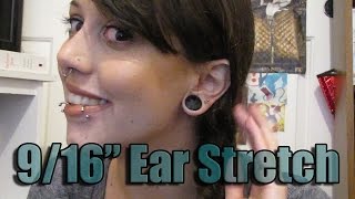 Stretching from 12quot to 916quot 14mm  Ear Stretching Journey [upl. by Zacks273]