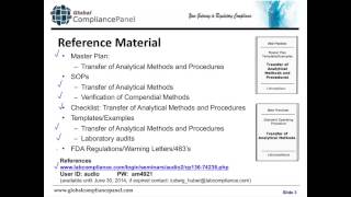 Understanding the New USP Chapter 1224 for Transfer of Analytical Methods  GlobalCompliancePanel [upl. by Shanney]