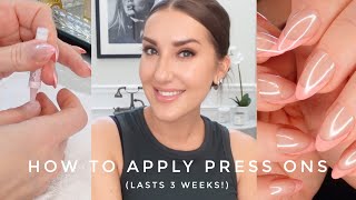 HOW TO APPLY PRESSON GLUE ON NAILS THAT LAST 3 WEEKS FAVS TIPS COMPLETE TUTORIAL amp REMOVAL [upl. by Nahtiek]