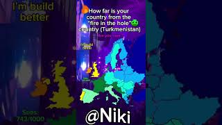 How far are you from “fire in the hole”countryTurkmenistan mapping geography europe map edit [upl. by Finegan488]