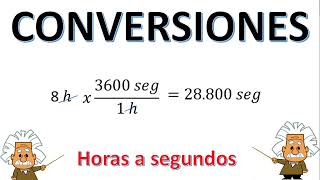 CONVERSIONES DE HORAS A SEGUNDOS h a seg conversiones [upl. by Oirtemed937]