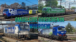 Omgeleide goederen treinen in Woerden Full HD [upl. by Atima]