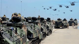 Thousand US Marines and Amphibious Vehicles Arrive in Poland [upl. by Nitsyrc]