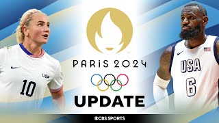 2024 Paris Olympics UPDATE USWNT Heads To Knock Out Stage Team USA Beats Serbia I CBS Sports [upl. by Aloisia]