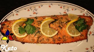 Keto Baked Herbed Salmon Quick and Easy [upl. by Stevana427]