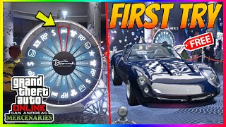 SIMPLE HOW TO WIN THE PODIUM CAR EVERY SINGLE TIME IN GTA 5 ONLINE 2023 LUCKY PODIUM WHEEL METHOD [upl. by Yhotmit]