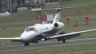 CITATION 525 DIBLK LANDING AT FARNBOROUGHEGLF UK 1722024 FLIGHT FROM BOLZANO ITALY [upl. by Decrem124]