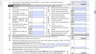 How to fill out a selfcalculating Schedule C Profit or Loss From Business [upl. by Erde]