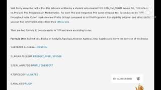 HOW TO PREPARE FOR TIFR MATH [upl. by Lew]