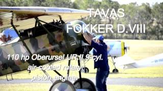 TAVAS Fokker DVIII Rotary engine start April 2016 [upl. by Gladine]