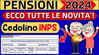 ✅AUMENTI PENSIONI 2024👉ECCO TUTTE LE NOVITA👉CONTROLLA IL CEDOLINO INPS DI GENNAIO❗️ [upl. by Chauncey]