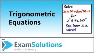 Trigonometric Equations  Using Pythagorean Identities  ExamSolutions [upl. by Trant]