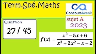 BAC Spé Math Concours avenir 2023 préparation du QCM  question 27 45 corrigé [upl. by Conah]