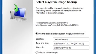 Restoring from a System Image Backup in Windows 7 [upl. by Madalyn683]