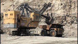 Coal mine  Electric shovel and Holpack on work [upl. by Magdalena]