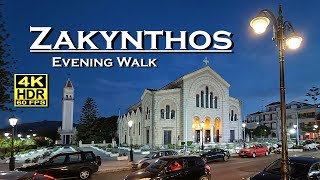 Zakynthos Greece in 4K 60fps HDR  UHD  Dolby Atmos 💖 The best places 👀  Evening walking tour [upl. by Sulihpoeht]