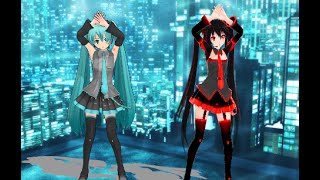 Levan Polka MMD Miku Hatsune y Miku Zatsune [upl. by Annaihs]