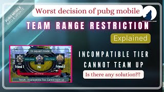 Incompatible Tier Cannot team up  explained  pubg mobile [upl. by Washko]