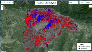 Filtering and Displaying Satellite Images Sentinel2 and monitoring the flood water mapping [upl. by Enisaj]