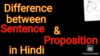 Difference between Sentence and Proposition In Hindi EnglishMedium [upl. by Kylstra]