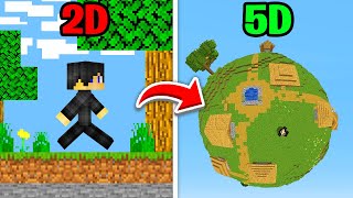 Minecraft but From 2D to 3D to 4D to 5D [upl. by Laup]