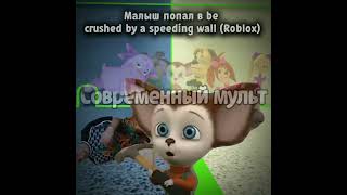 Малыш попал в Be crushed by a speeding wall Roblox 😱 roblox барбоскины лунтик пжврек мем [upl. by Eendyc]