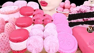 ASMR MUKBANG｜CHOCOLATE MAGNUM MACARON RICE CAKES ICE REAM 핑크찰떡 스타벅스 매그넘 마카롱 몰티져스 케이크 EATING SOUNDS먹방 [upl. by Mayyahk]