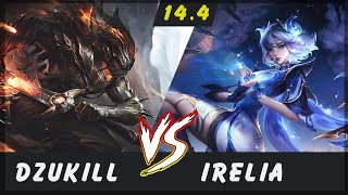 Dzukill  Yasuo vs Irelia TOP Patch 144  Yasuo Gameplay [upl. by Nilknarf214]