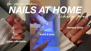 PRO NAILS AT HOME UNDER 25 quick nail routine super easy tutorial KISS SALON XTEND [upl. by Saito]