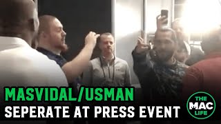 Jorge Masvidal and Kamaru Usman separated in altercation at press event [upl. by Delcina]