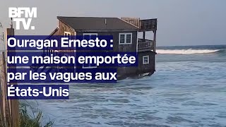 ÉtatsUnis une maison emportée par les vagues lors du passage de l’ouragan Ernesto [upl. by Oconnor]