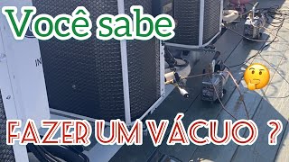 Como fazer o procedimento de vácuo com a bomba de vácuo [upl. by Acissj]