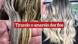 COMO TIRAR O AMARELO DO CABELO COM 989 PÉROLA Italian color [upl. by Nemzzaj]