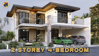 HOUSE DESIGN 2 Storey 4Bedroom  95x10m 158 sqm  Exterior amp Interior Animation [upl. by Yrrab]