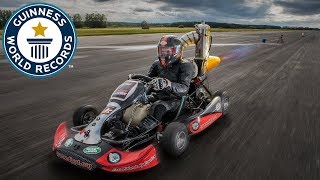 Tom Bagnall Fastest jetpowered gokart  Guinness World Records [upl. by Ahseia]